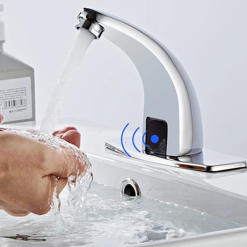 Touchless Sensor Bathroom Faucet Automatic Smart,Hot and Cold Mixer Control, Battery Operated.