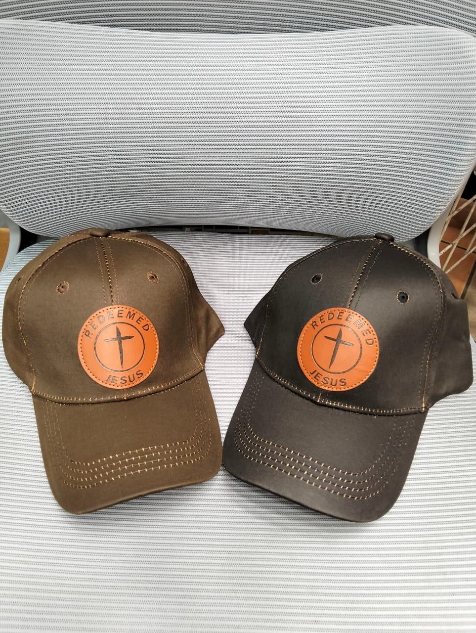 Redeemed Jesus Christian Leather Patch Trucker Hat