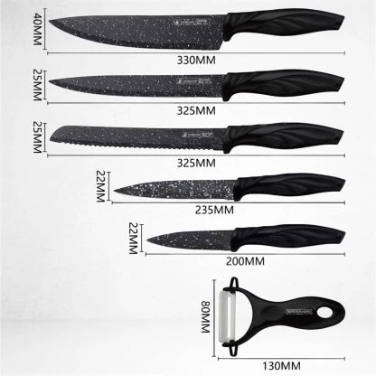 6-Piece Stainless Steel Knife Set With Holder – Chef to Paring