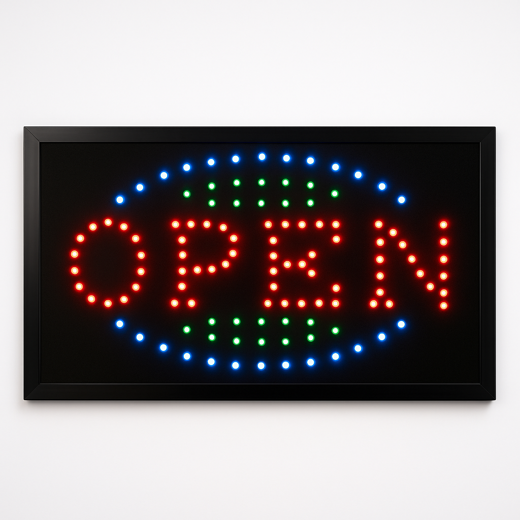 LED “OPEN” Sign – Bright, Eye-Catching Display for Your Shopfront