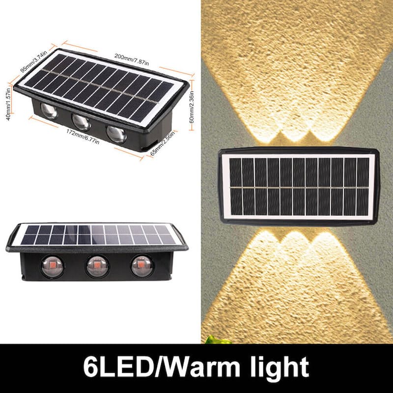 Solar Lights Outdoor Up Down Led Wall Lamp Garden Decoration Outdoor Sunlight Waterproof Outdoor Solar Light Porch Fence Lights