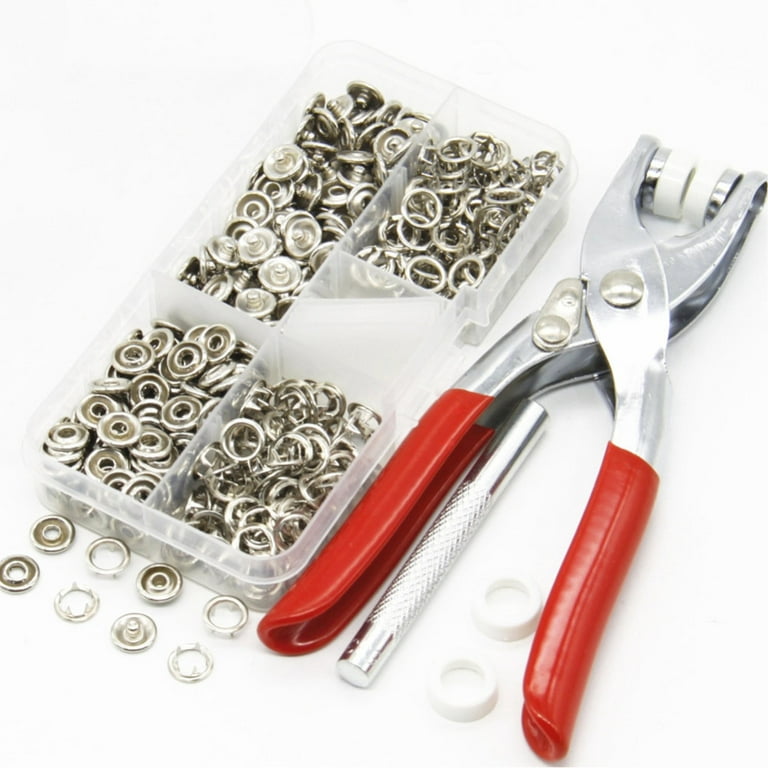 50-200pcs Snap Button Kit With Pliers Metal Press Studs Tool Stainless  Steel Snap Fastener Kit Accessory For DIY Crafts Clothes