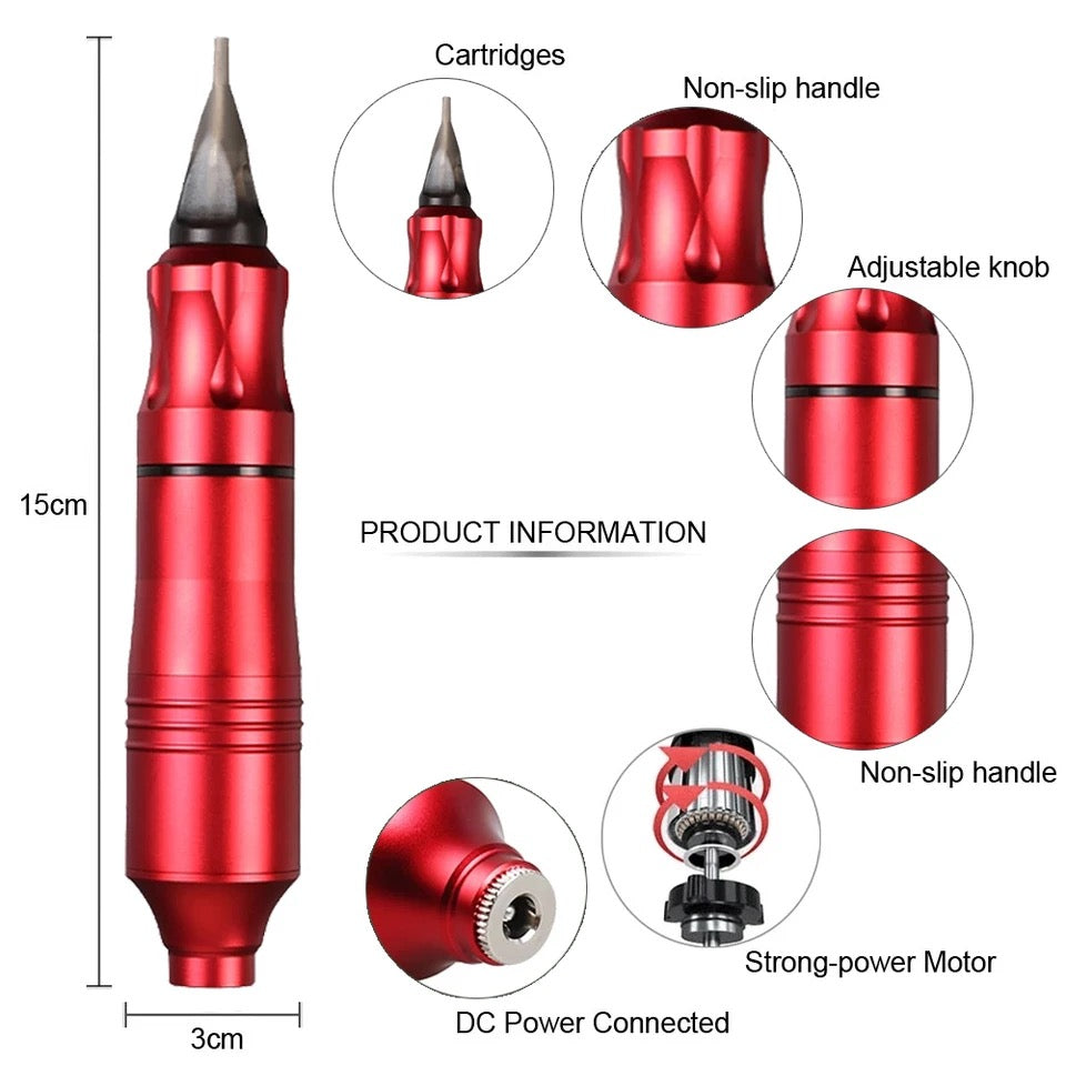 Tattoo Kit Pen Rotary Machine With Power Cartridge Needle Box Tattoo Makeup Machine
