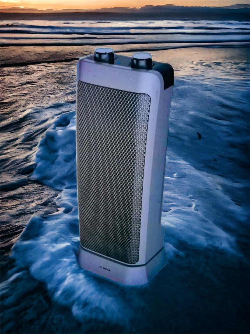 Small Ceramic Space Heater ECO Oscillating Portable Fan 2 Modes 1000W/2000W