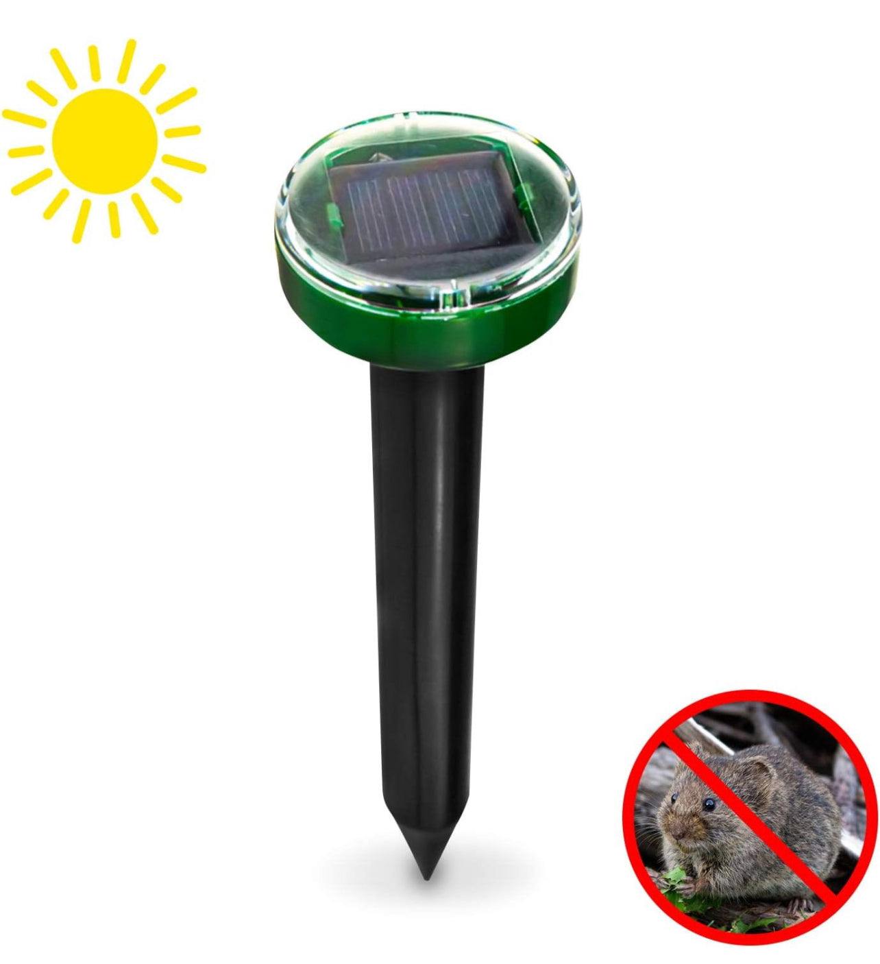 Solar Powered Mole Repellent | Ultrasonic Pest Repeller | Lawn Garden Yard Outdoor | Gopher, Mole, Snake, Mouse, Rodent Repellent | Pest Control