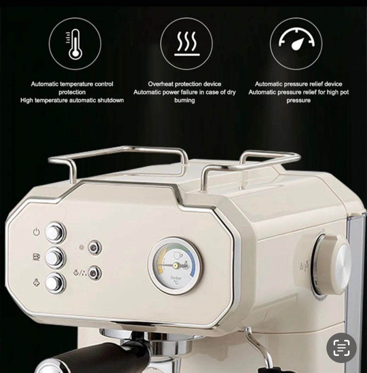 RAF Espresso Coffee Machine With Milk Frother Household Small Automatic Electric Coffee Maker Commercial Steam