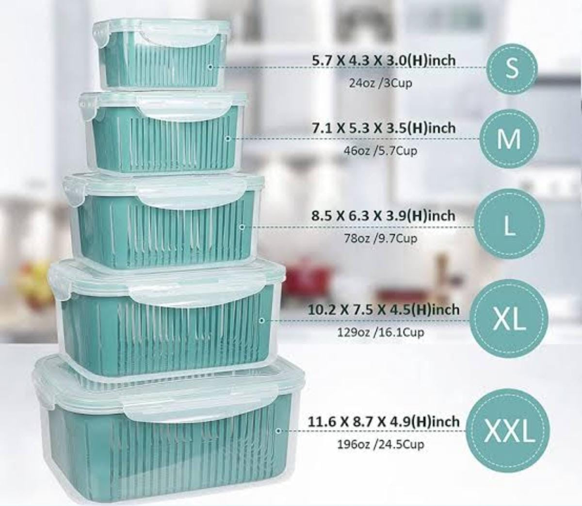 Refrigerator Food Storage 5pc