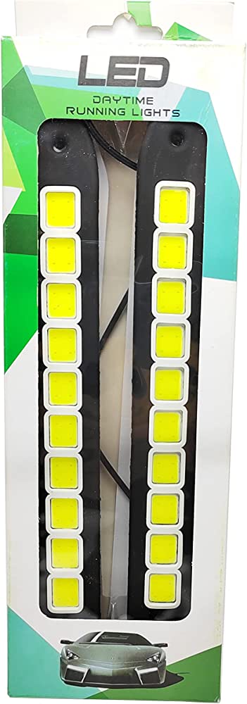 Daytime running light 12 in 10 cob yellow diode housing rubber square 260x30x6mm 2 PCs Grande Light