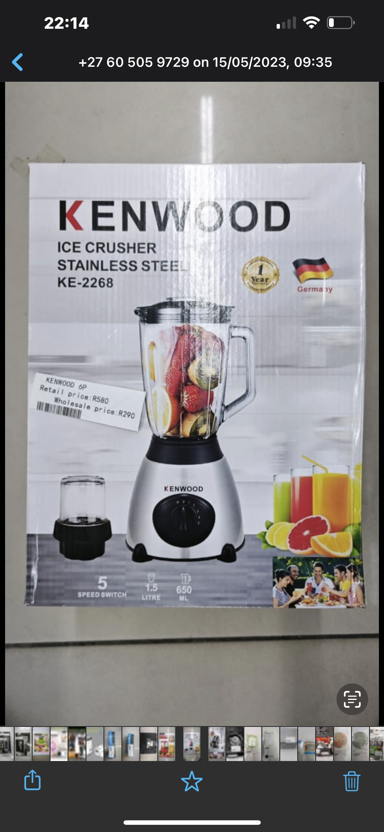 Kenwood 2 In 1 Powerful Ice Crusher Blender With Grinder - 850W