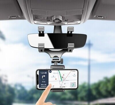 360Β° Rotation Universal Car View Rear Mirror Mount Stand GPS Cell Phone Holder