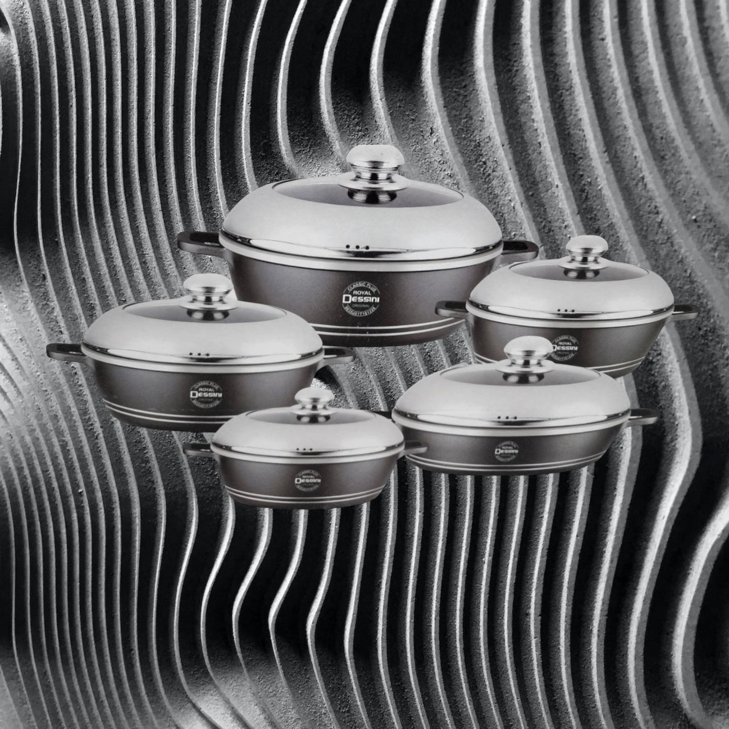 Die-Cast Granite Non-Stick Cookware - Set 10-Piece