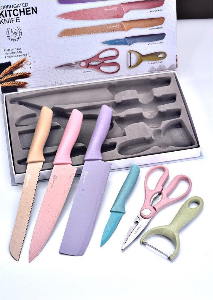6 pc Piece Kitchen Knife Set