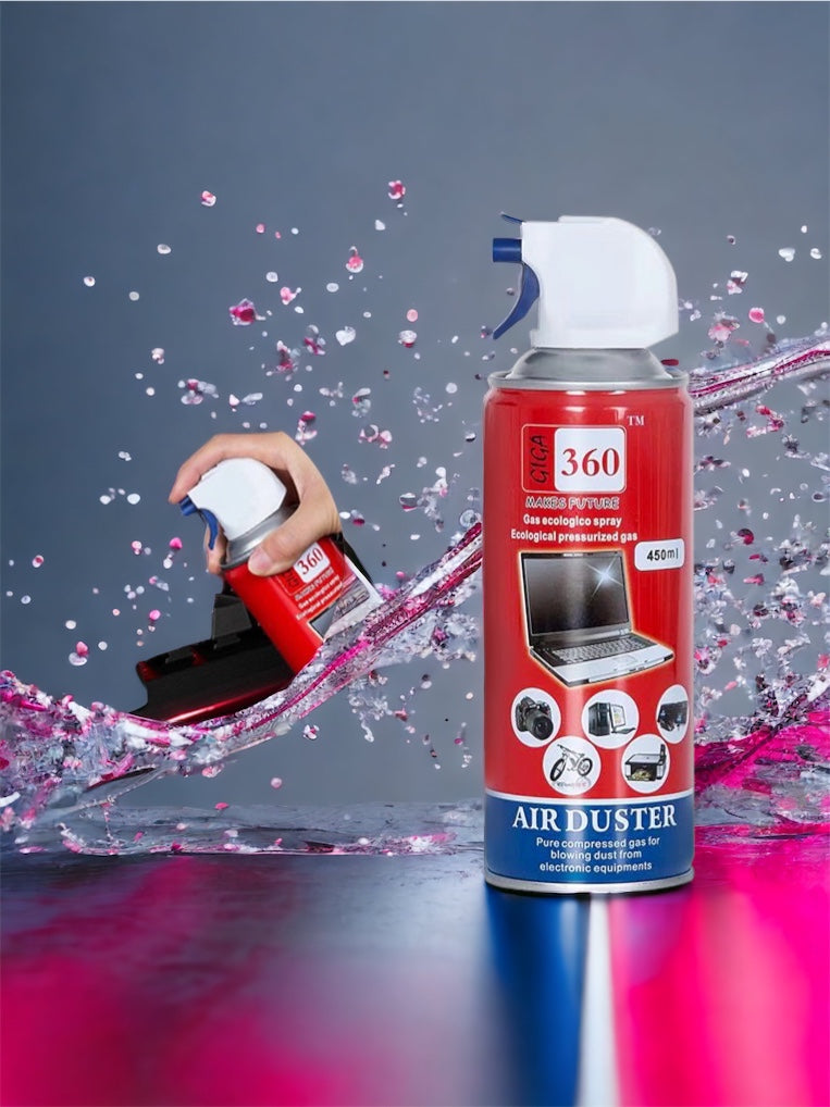 MultiPurpose Cleaning Compressed Air Duster Canned with Nozzle for La