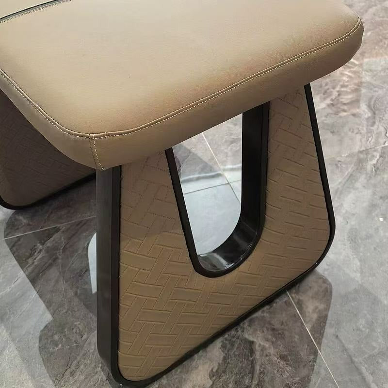 MFurn Leather-Upholstered Square Soft Seat Bench