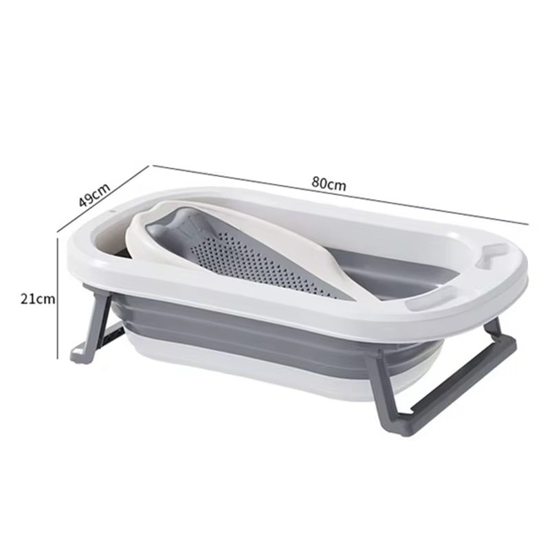 MBaby 4-Piece Foldable Baby Bath Tub Set with Accessories