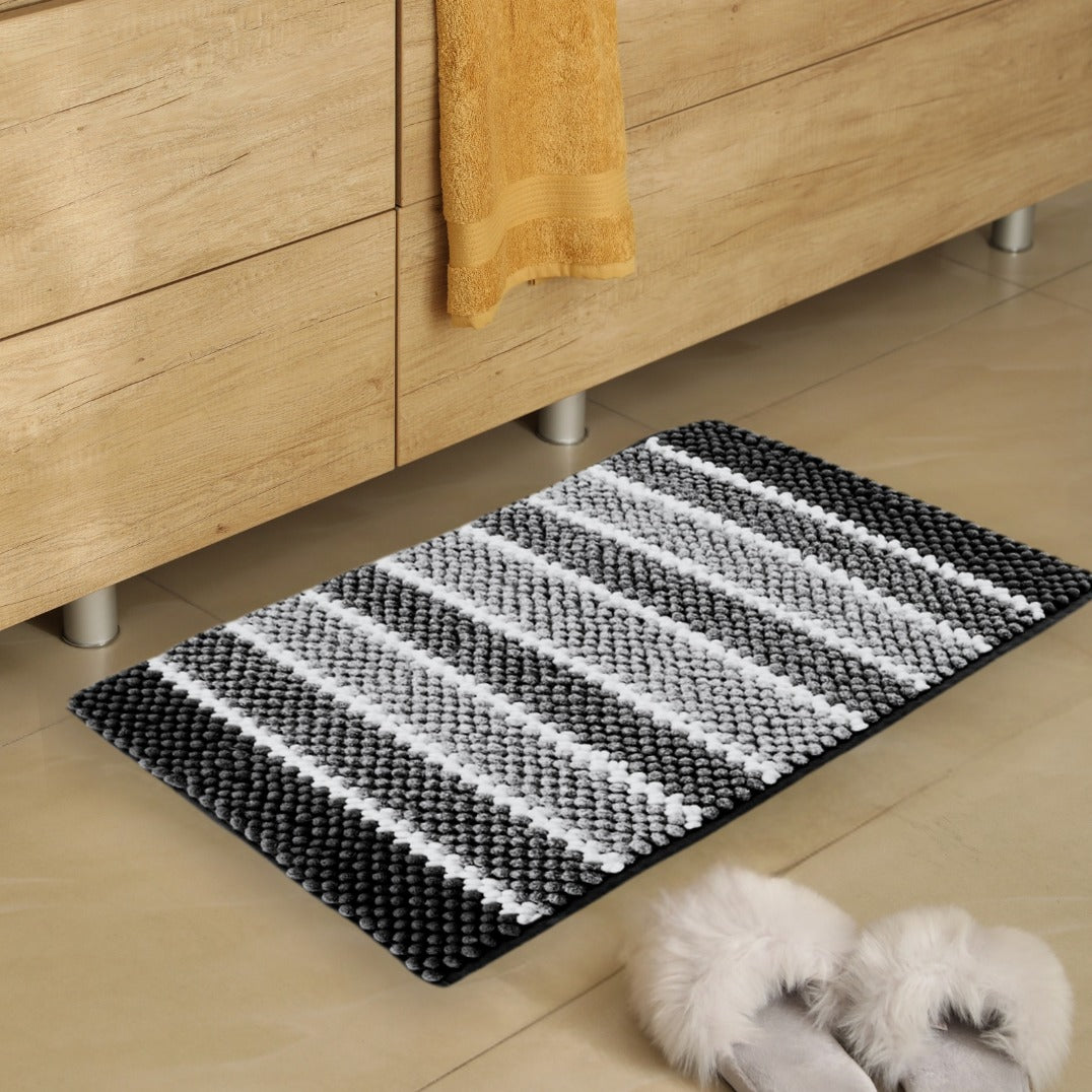 Non-Slip Chenille Bobble Bath Mat 75x45cm Soft & Absorbent
