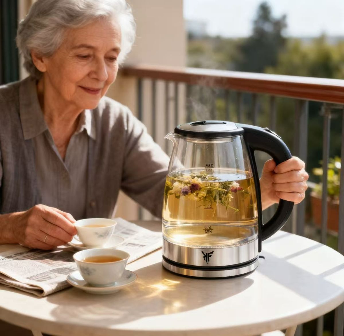 KF Modern 304 Stainless Steel Glass Electric Kettle – High Quality 1.8L