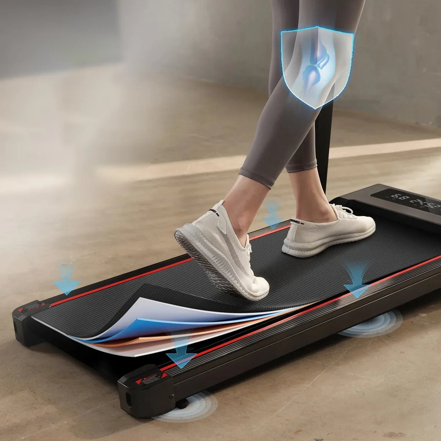 S&R Foldable Walking Pad With Handle Bar