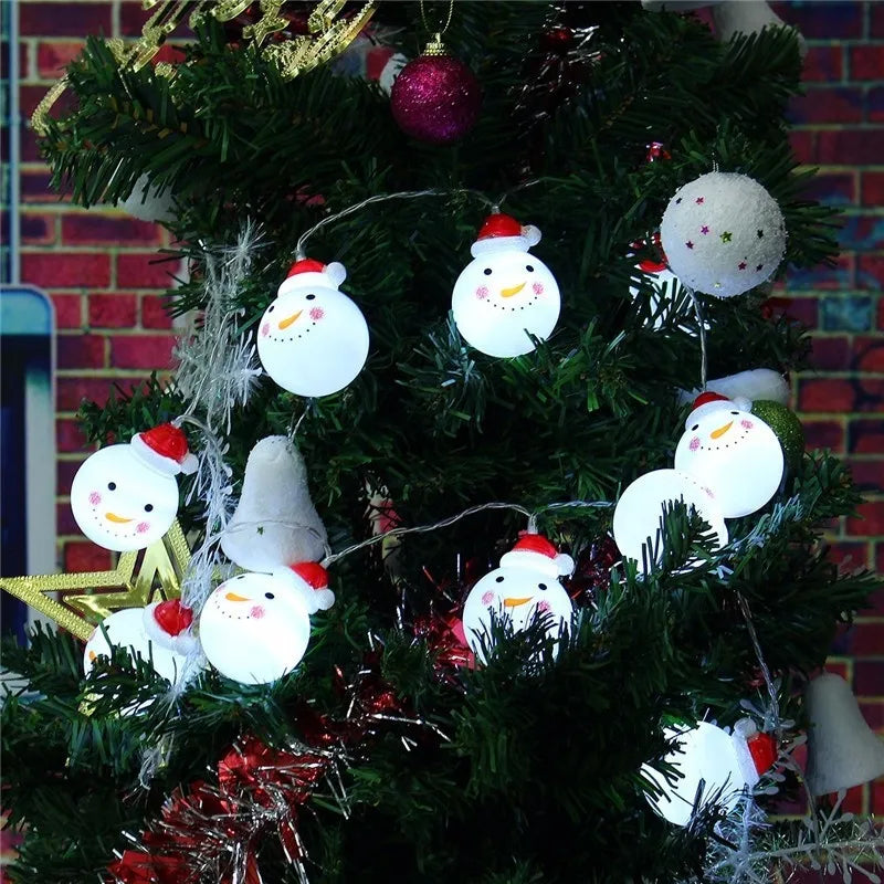 Christmas String Lights, Waterproof Snowman Fairy Lights