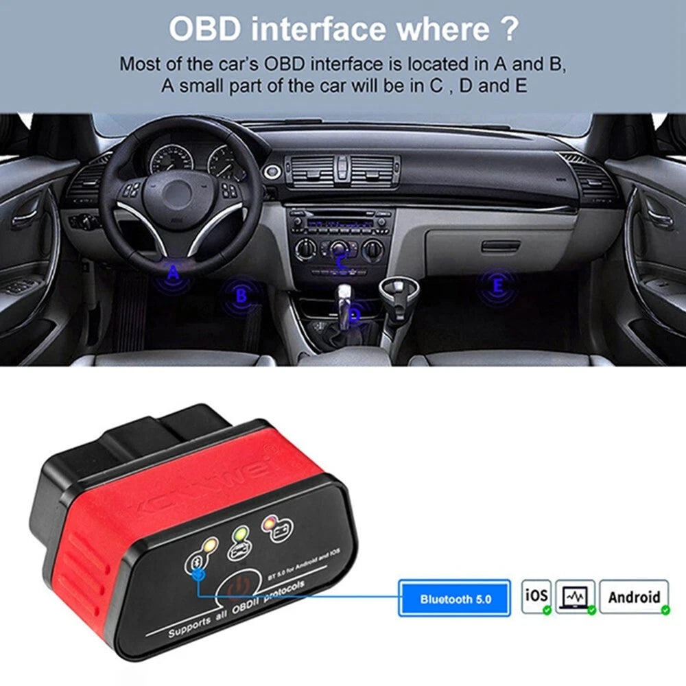 OBD2 Bluetooth 3.0 Car Diagnostic Scanner | OBDII Code Reader for Android