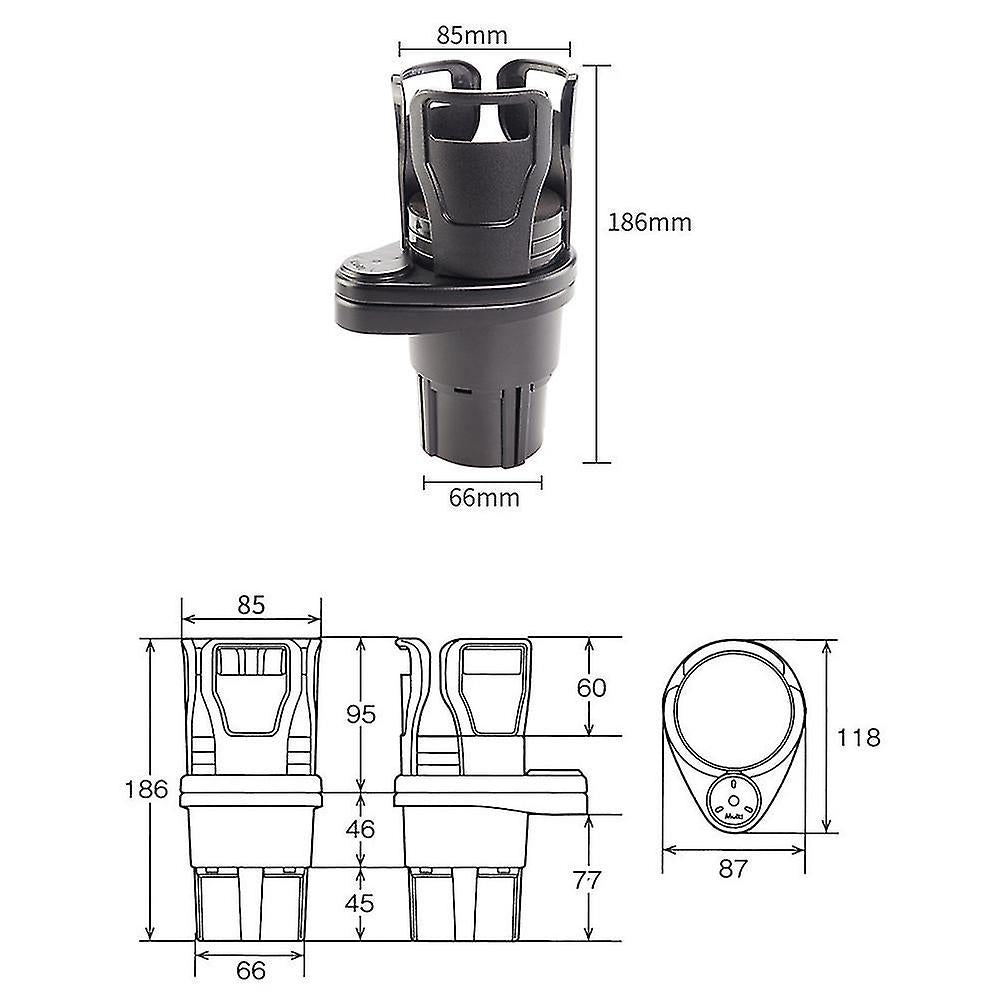 Multifunctional Retractable Rotating Vehicle Water Cup Holder