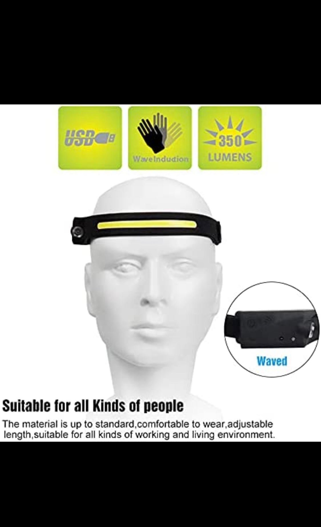 Headlamp Motion Senor Rechargeable Lamp