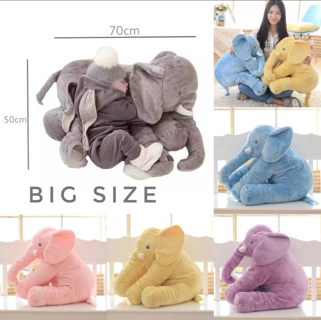 Elephant Plush Pillow Teddy