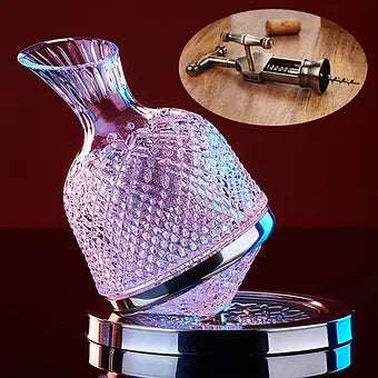 Rotating Crystal Wine Decanter