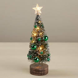 Tabletop Christmas Tree with Wooden Base