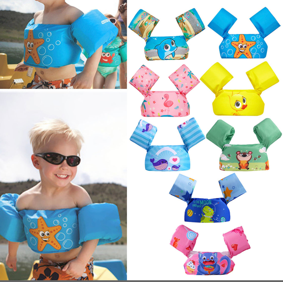 Baby Float Cartoon Arm Sleeve Life Jacket Swimsuit Jacket Vest Baby