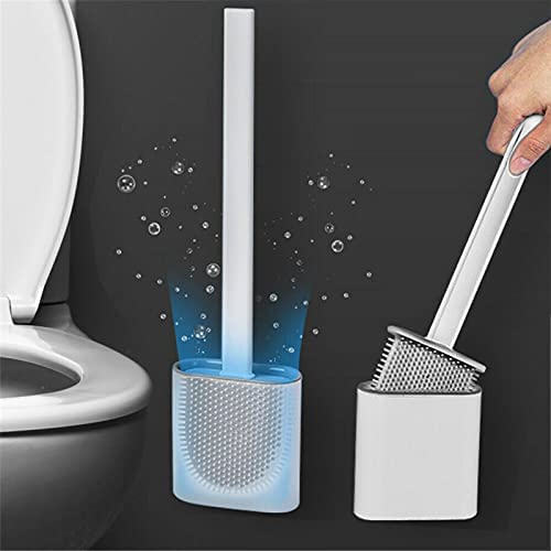 Wall Mountable Silicone Toilet Brush with Holder