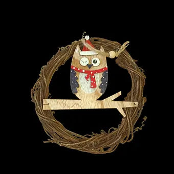 Christmas Owl Wreath