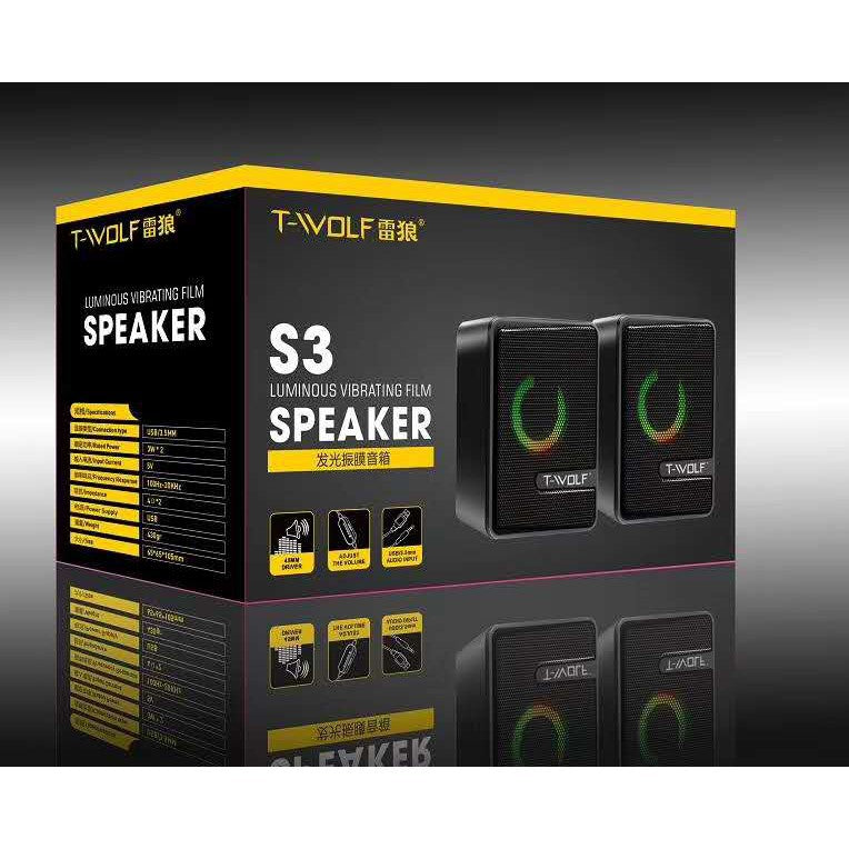 S3 T-WOLF Luminous PC Speakers