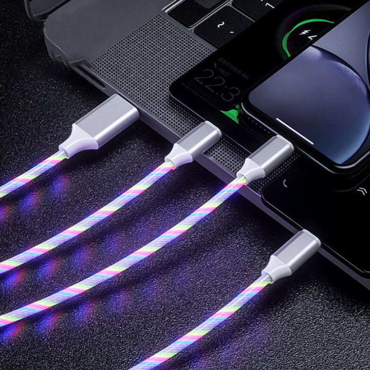 3 in 1 Luminous Flowing Charging Cable