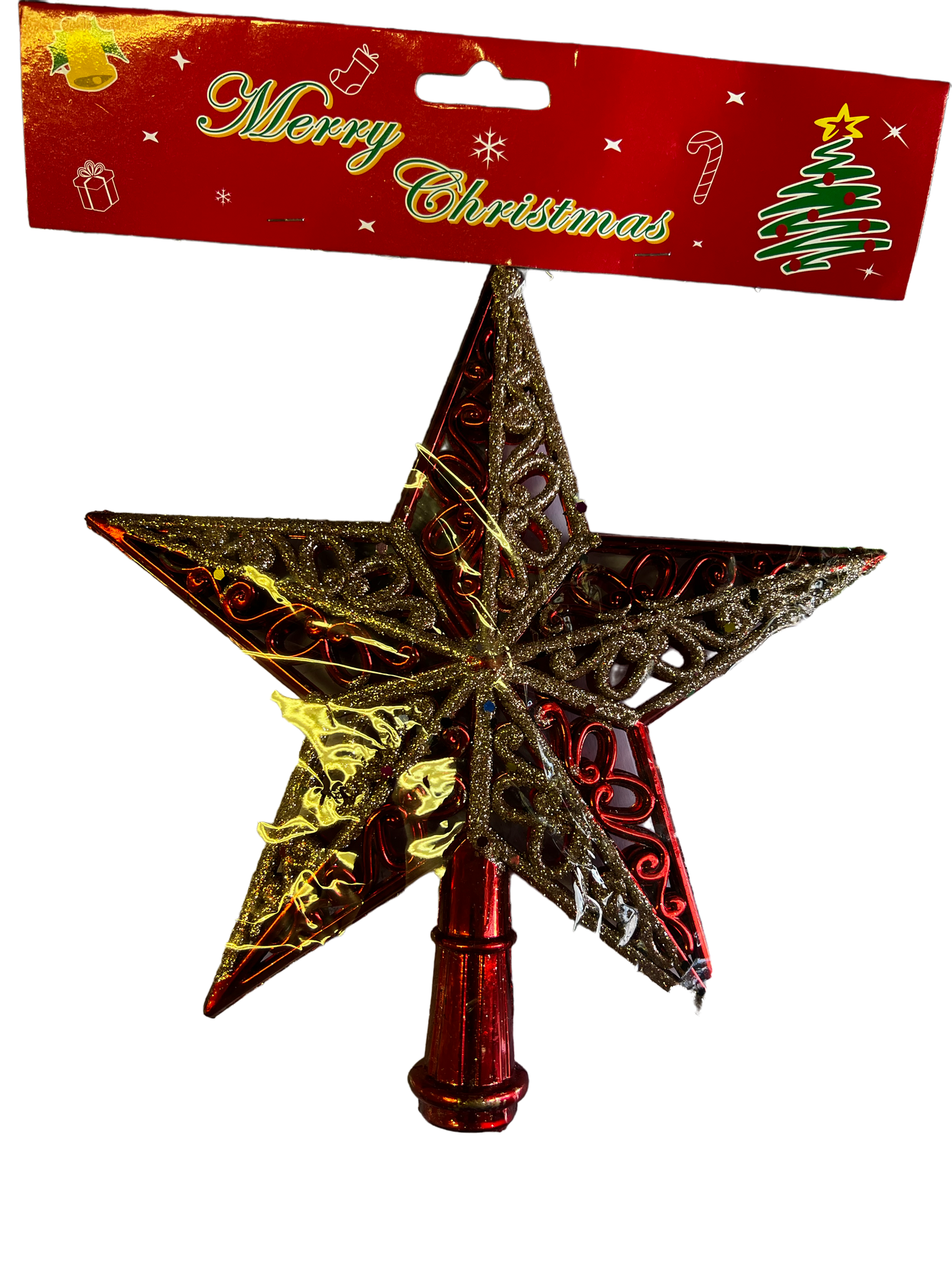 Red Glittered Mini Star Christmas Tree Topper Christmas Tree Top
