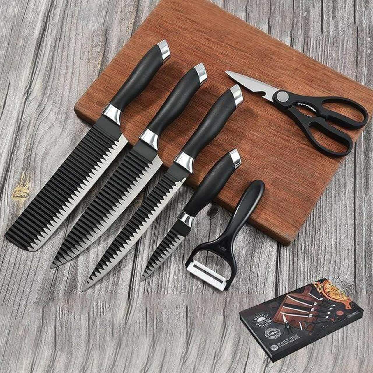 Non-stick Coated Kitchen Knife Sets 6pc Set