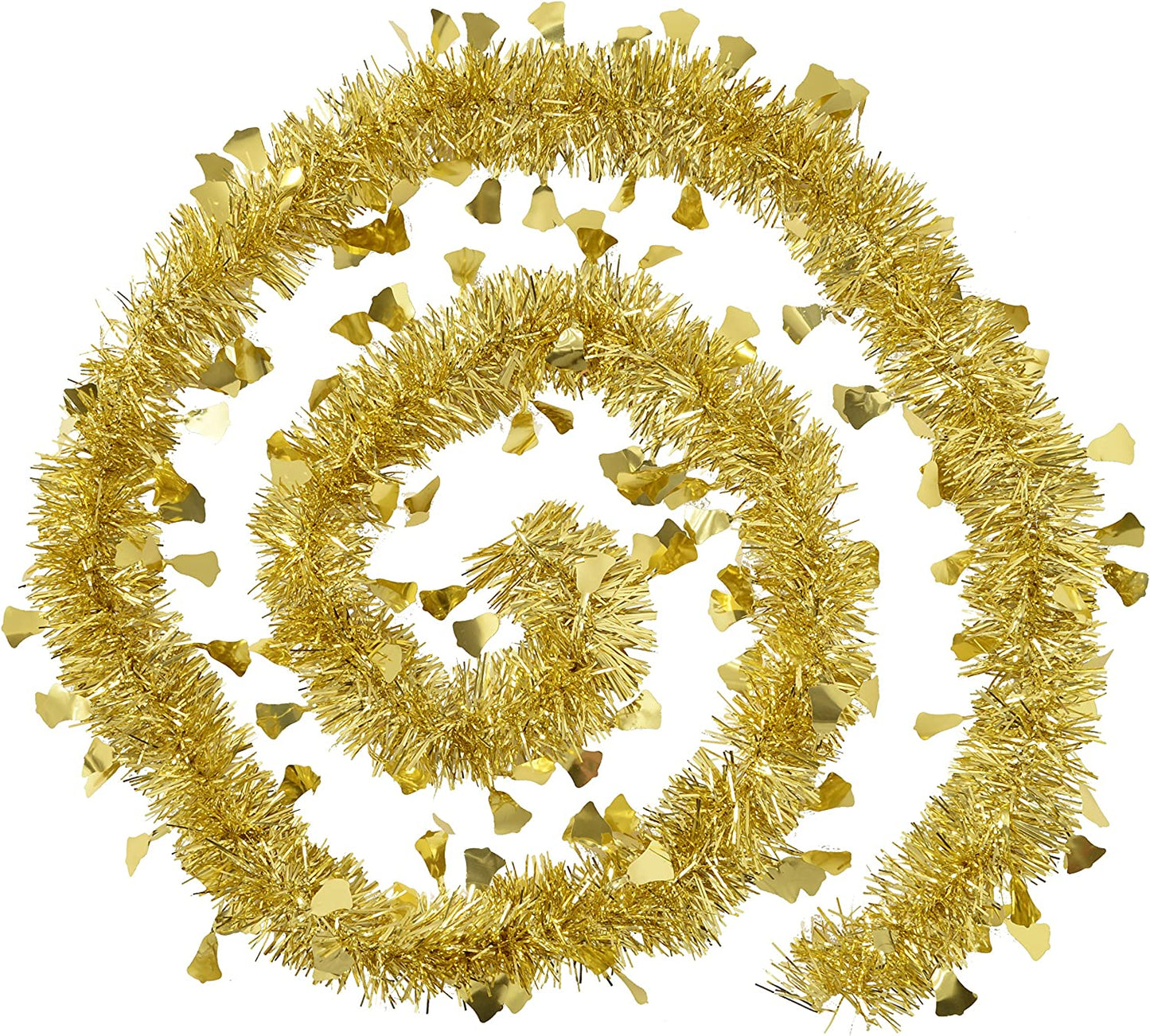 Tree Tinsel Christmas Garland-Gold with Bells