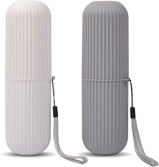 2-in-1 Cylinder Toothbrush Storage Container & Mouthwash Cup β Travel-Friendly & Hygienic