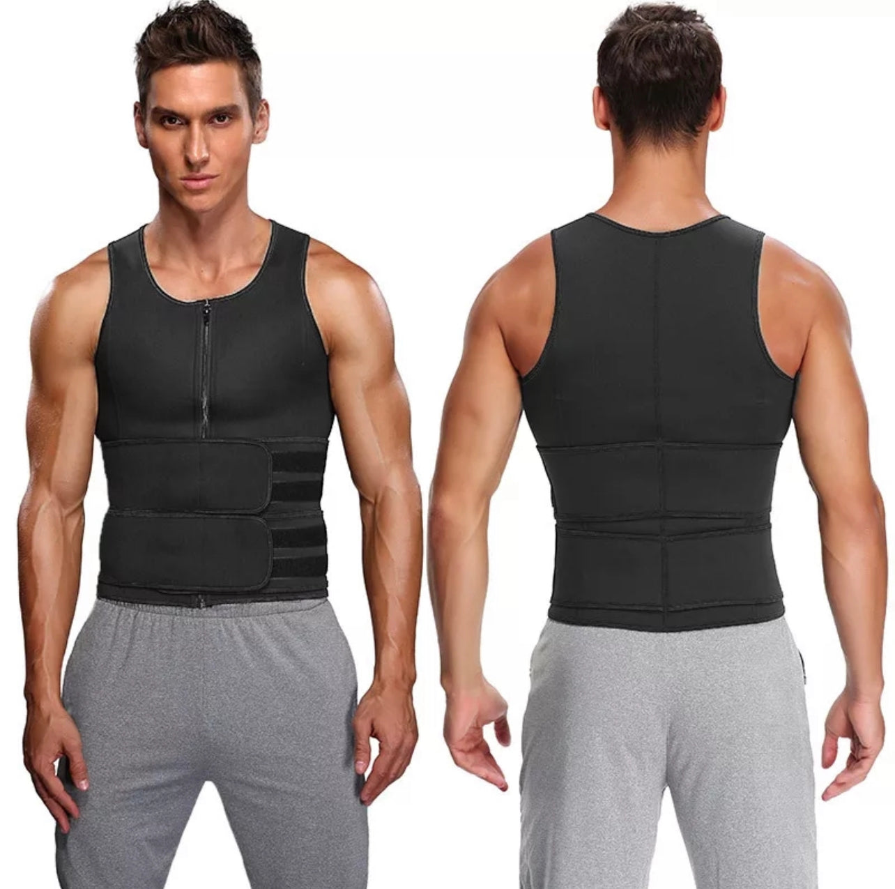 Men Neoprene Sauna Vest Sweat Body Shaper Waist Trainer Fat Burner Shapewear
