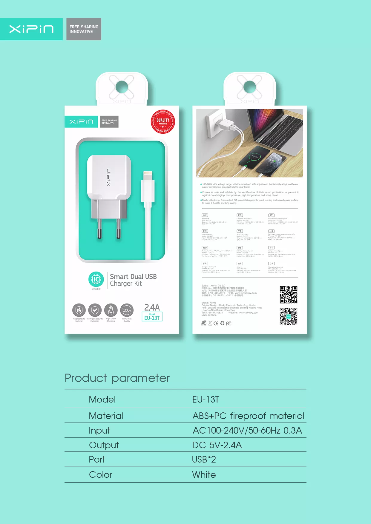 Smart Dual USB Charger Kit - IPHONE