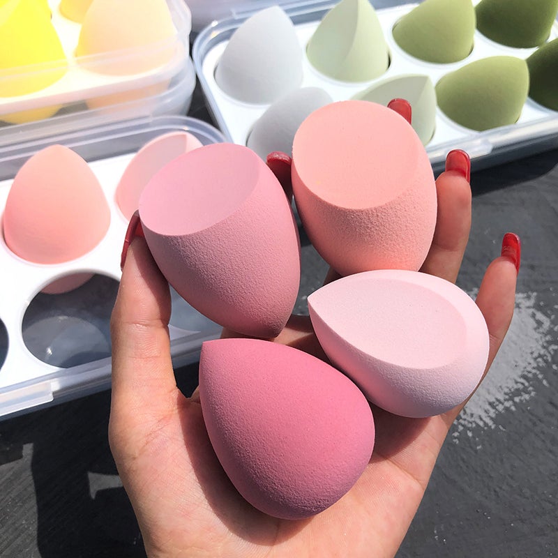4PCS Multi-colored Egg Shape Beauty Sponge
