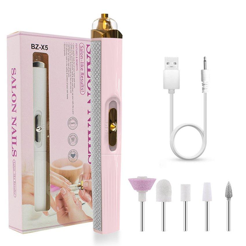 Portable USB Charging Electric Nail Polisher (WHITE)