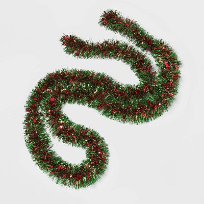 Target Tinsel Garland Red And Green