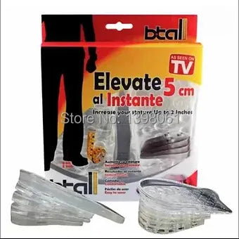 Silicone Gel Insoles Elevate Al Instant 5cm-Increase Your Stature to 2 Inches As