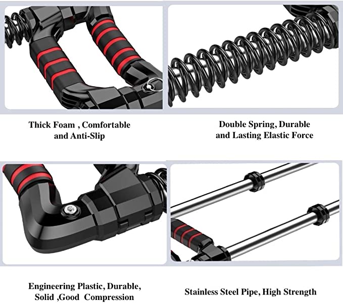 Chest Expander with Wrist Trainer Hand Grip Adjustable Spring