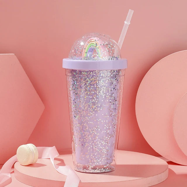 500ml Water Bottles with Straw
