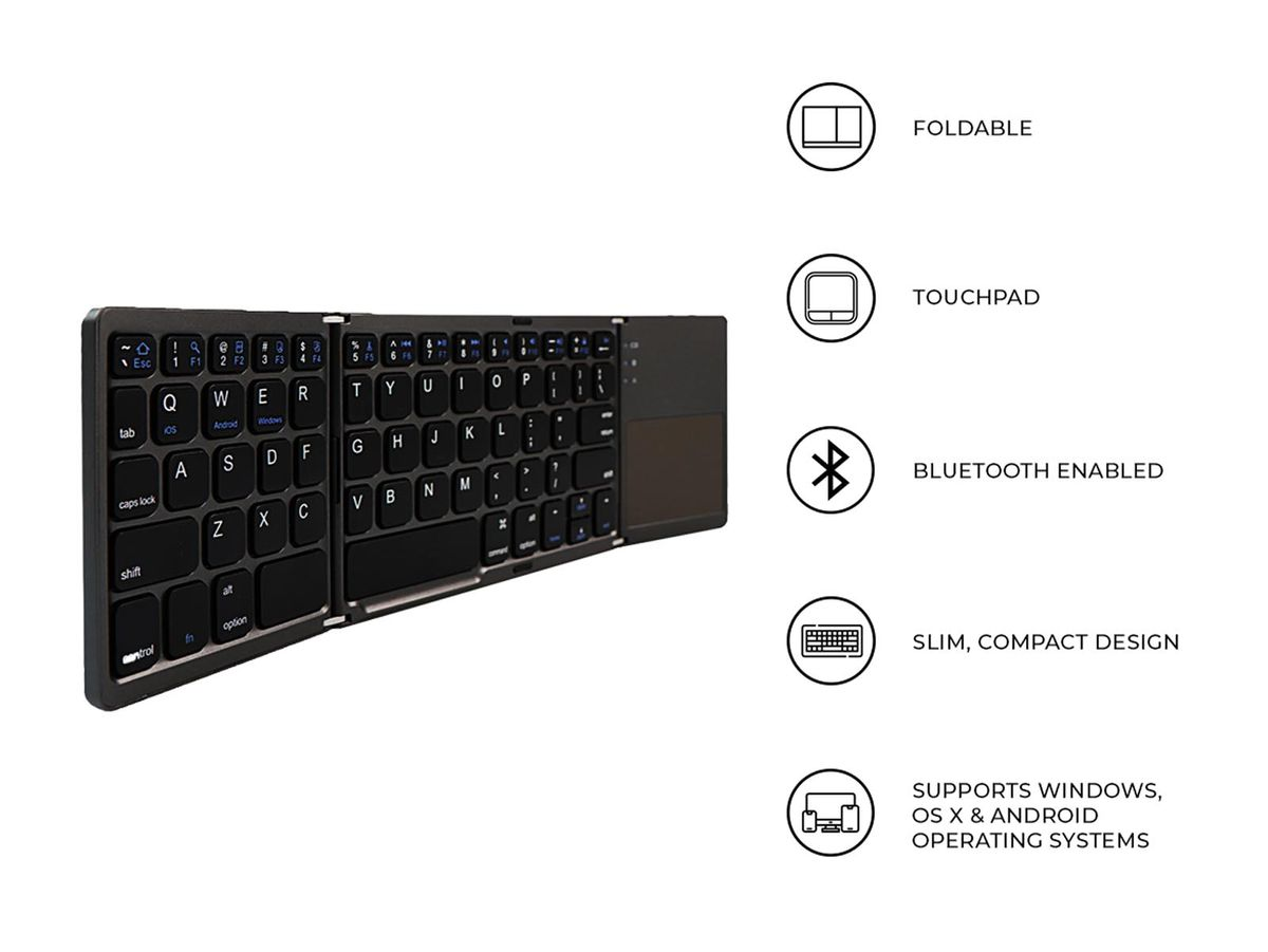Foldable Bluetooth Keyboard with Touchpad