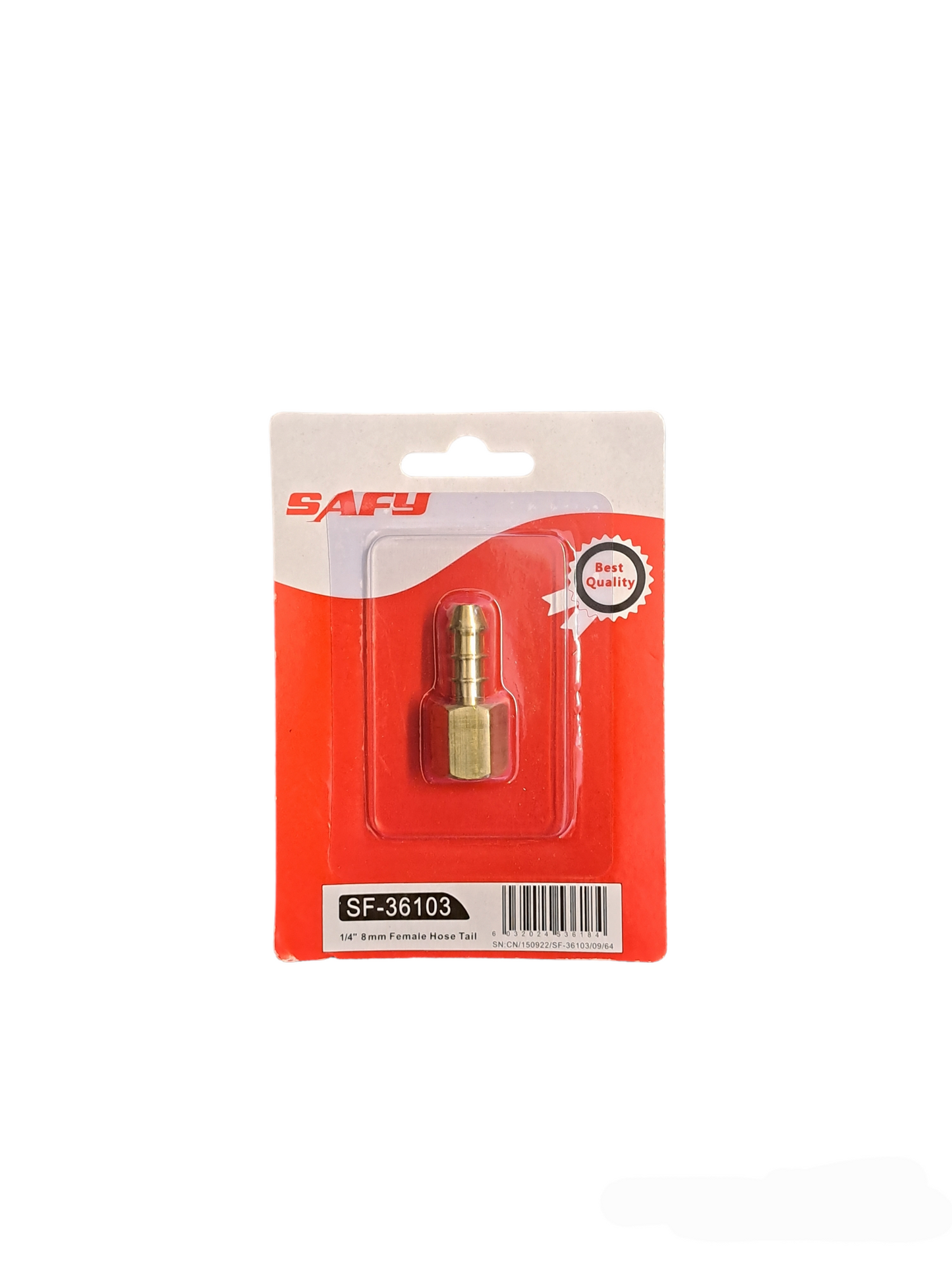 Gas adapter female hose tail 1/4" 8mm