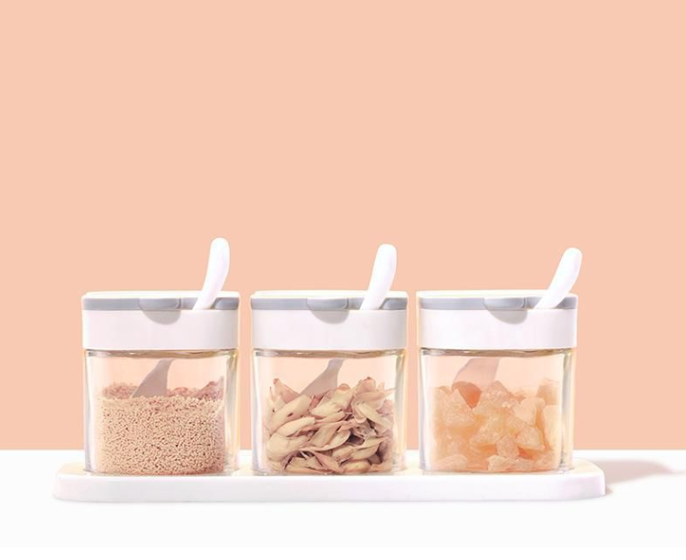 Condiment Combo - Dry Spices and Liquid dispenser Combination Set