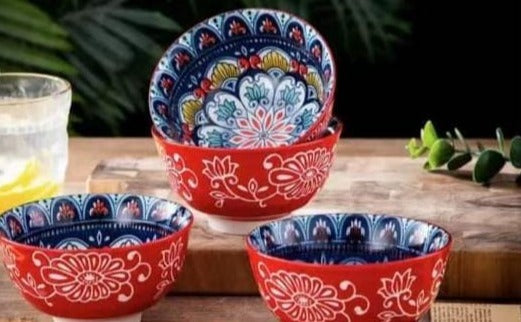 Bohemian Hand Printed Soup Bowl